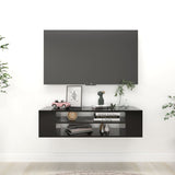 Meuble TV suspendu Noir 100x30x26,5 cm Bois d’ingénierie