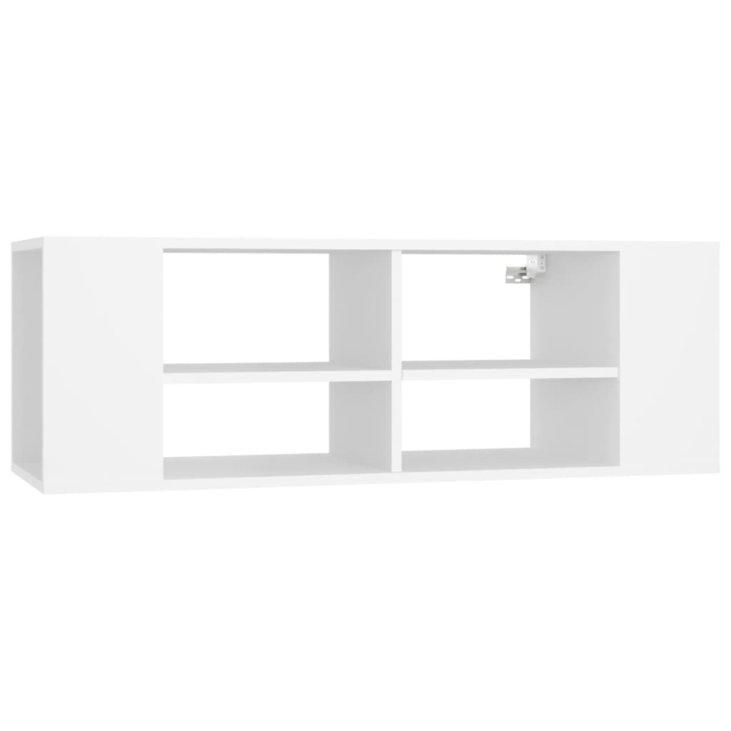 Meuble TV mural Blanc 102x35x35 cm Bois d’ingénierie