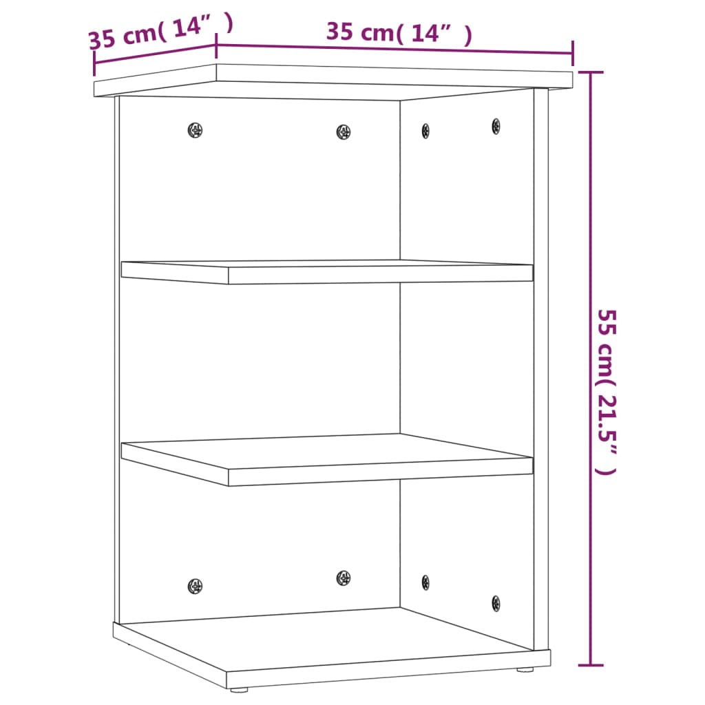 Side cabinet Black 35x35x55 cm Chipboard