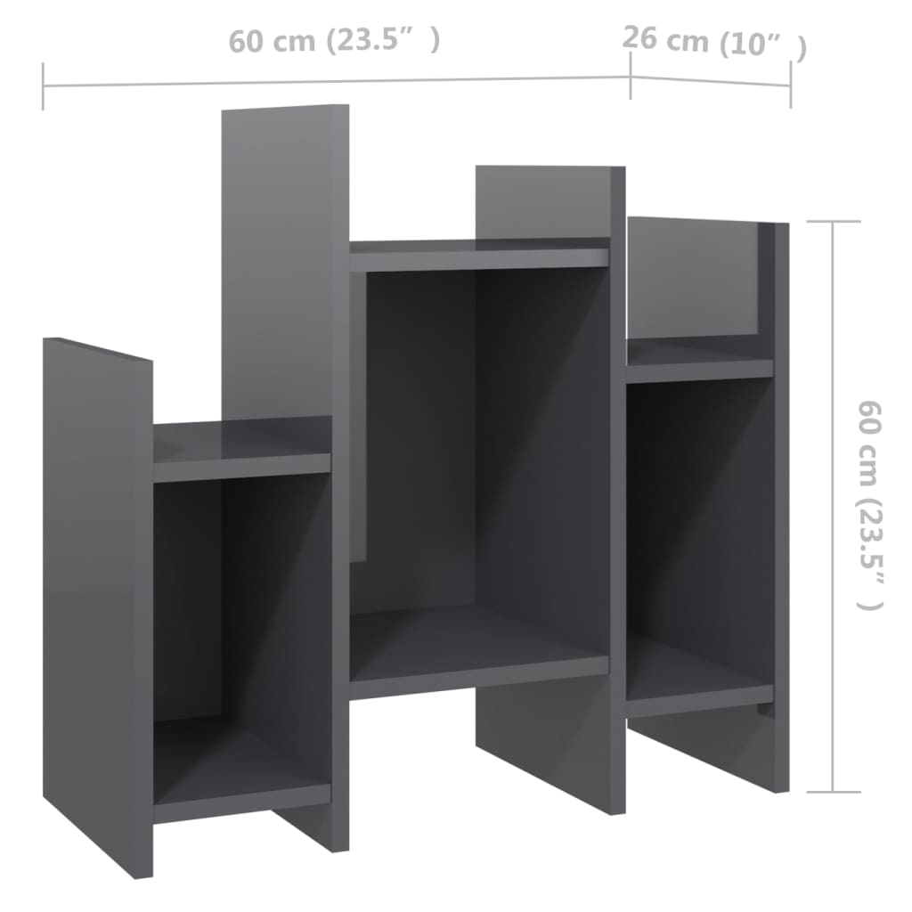 Side cabinet Glossy grey 60x26x60 cm Chipboard