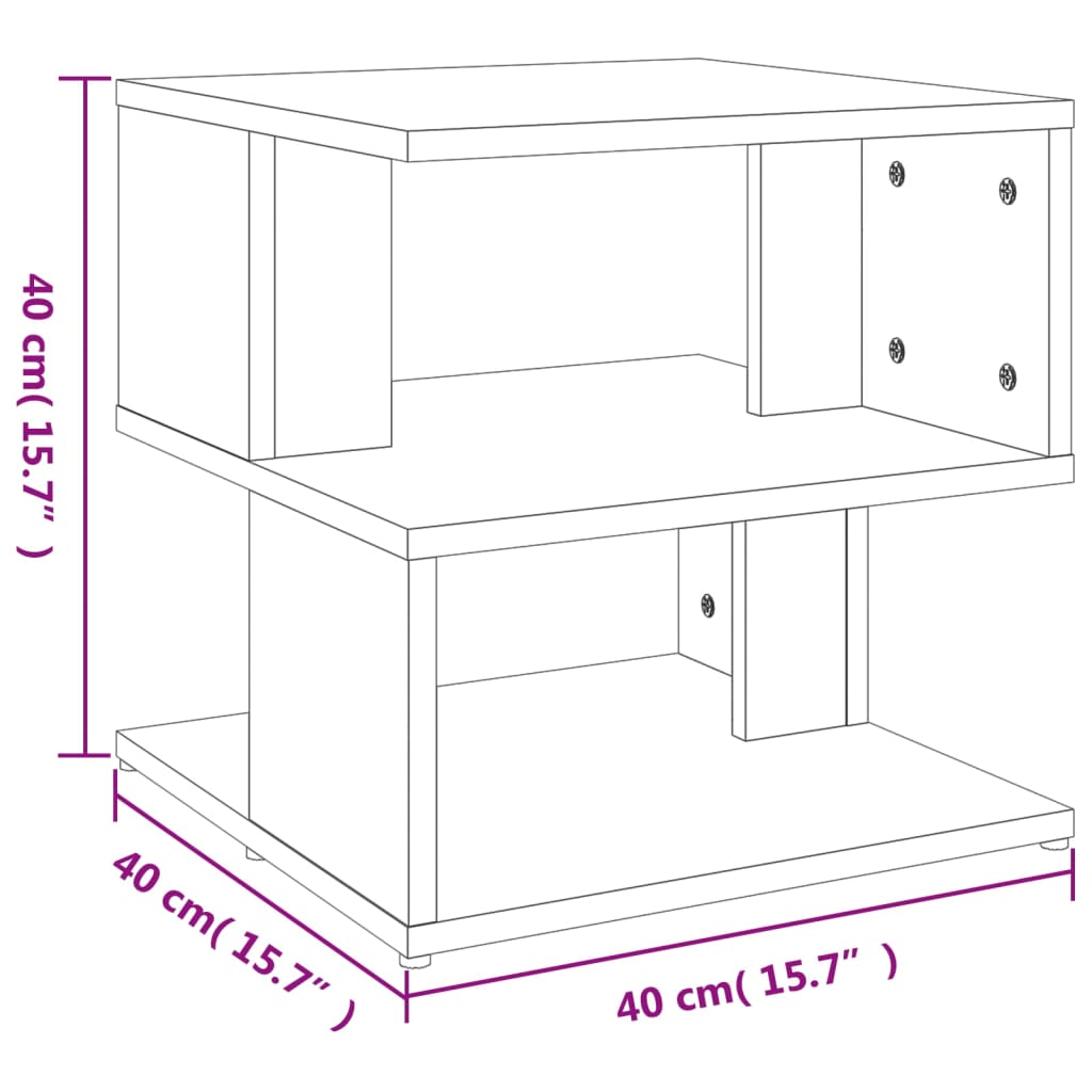 Table d'appoint Chêne sonoma 40x40x40 cm Aggloméré