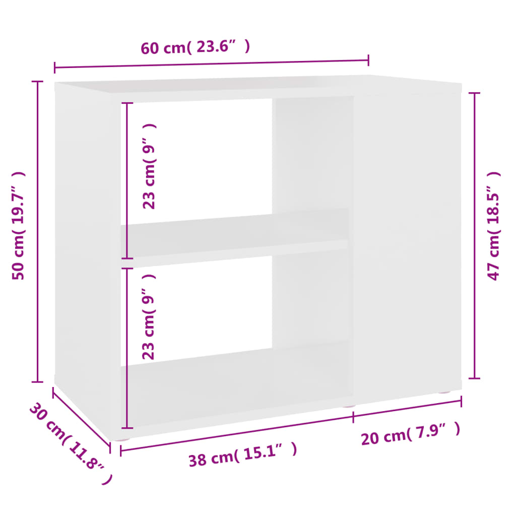 Side cabinet White 60x30x50 cm Chipboard