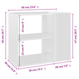 Beistellschrank Weiß glänzend 60x30x50 cm Spanplatte