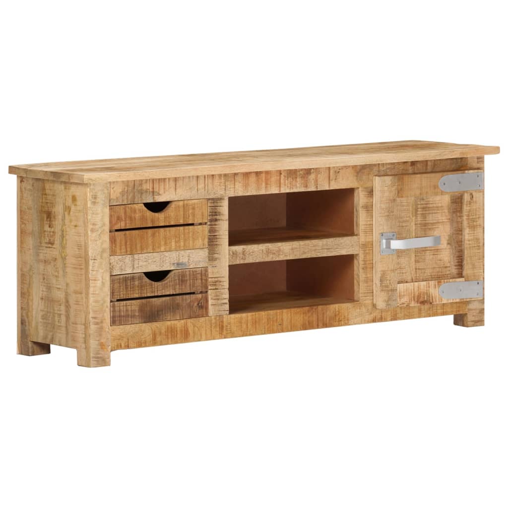 Meuble TV 110x30x40 cm Bois de manguier brut