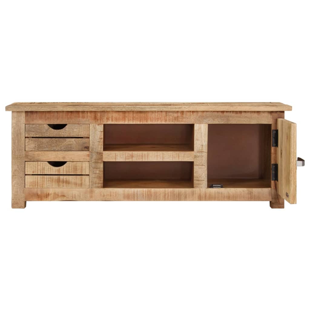 Meuble TV 110x30x40 cm Bois de manguier brut