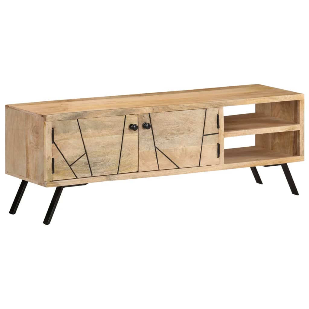 Meuble TV 110x30x40 cm Bois massif de manguier