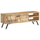 Meuble TV 110x30x40 cm Bois massif de manguier