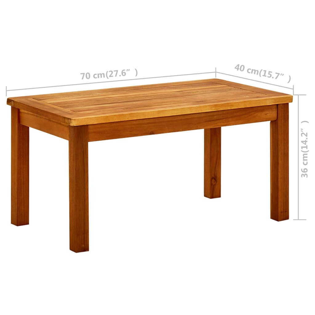 Table basse de jardin 70x40x36 cm Bois solide d'acacia