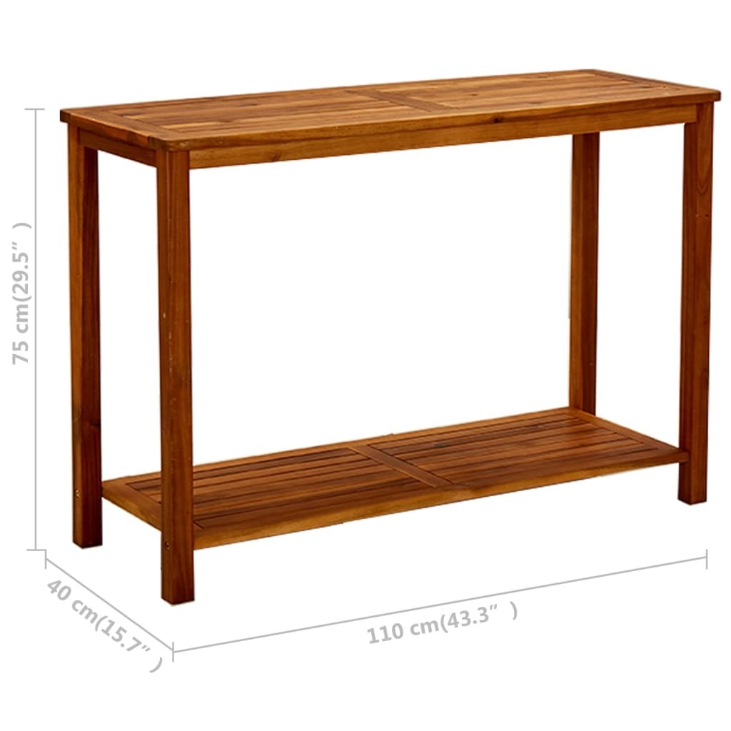 Table console de jardin 110x40x75 cm Bois d'acacia solide