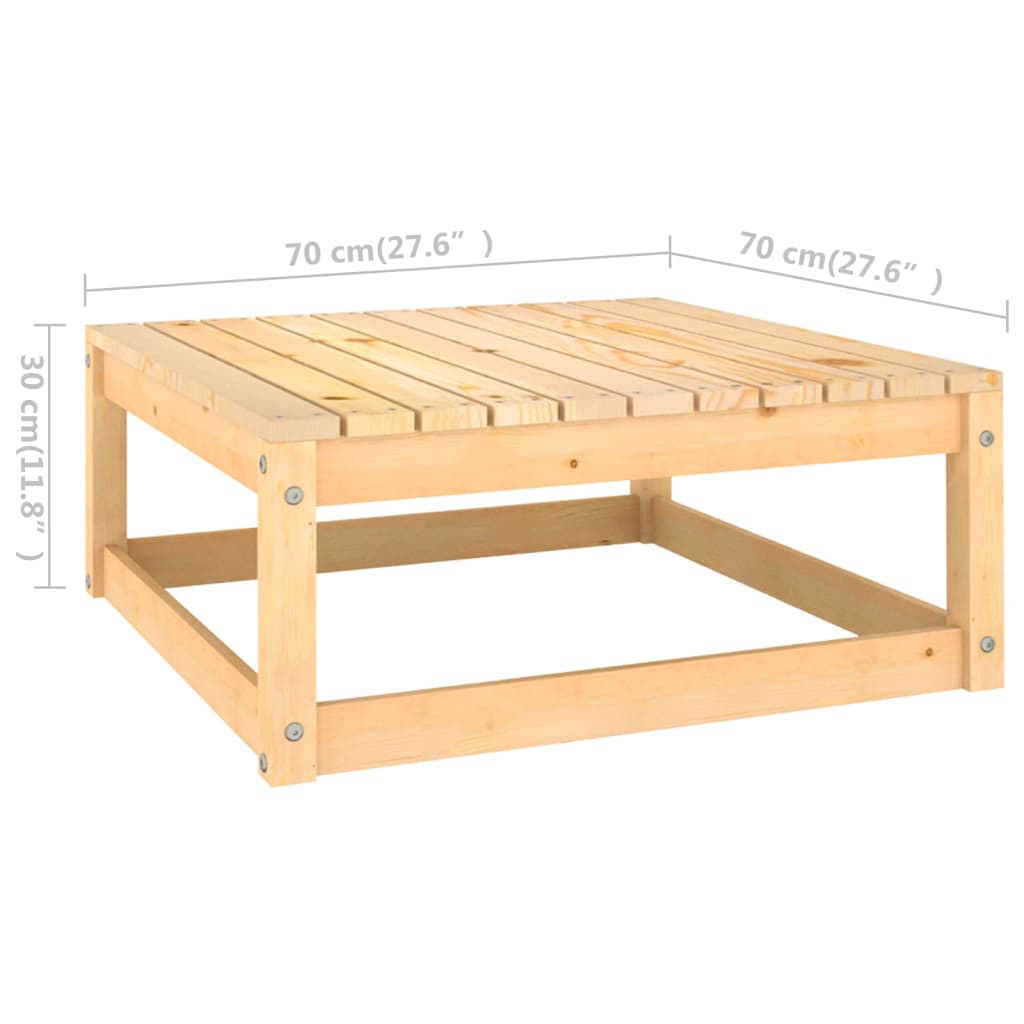 Repose-pieds de jardin avec coussins lot de 2 Pin massif