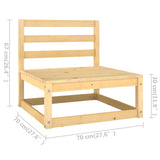 Salon de jardin 2 pcs avec coussins Bois de pin massif