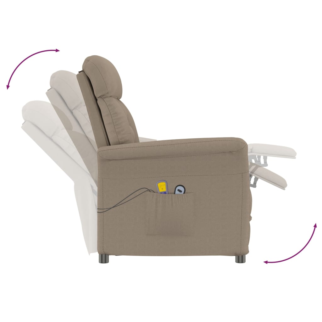 Fauteuil de massage électrique Taupe Similicuir daim