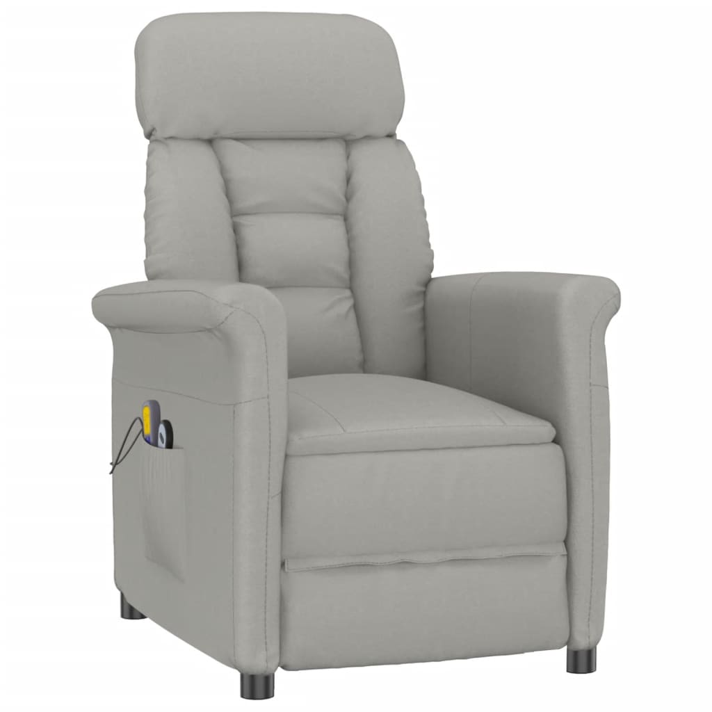 Fauteuil de massage électrique Gris clair Similicuir daim