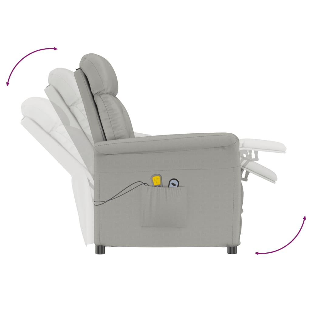 Fauteuil de massage électrique Gris clair Similicuir daim