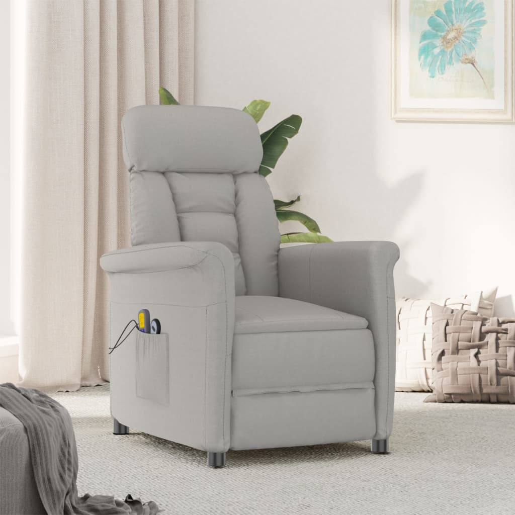 Fauteuil de massage électrique Gris clair Similicuir daim