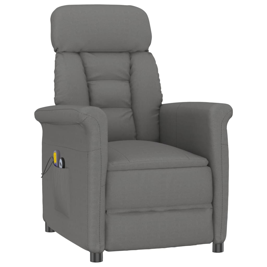 Fauteuil de massage électrique Gris foncé Similicuir daim