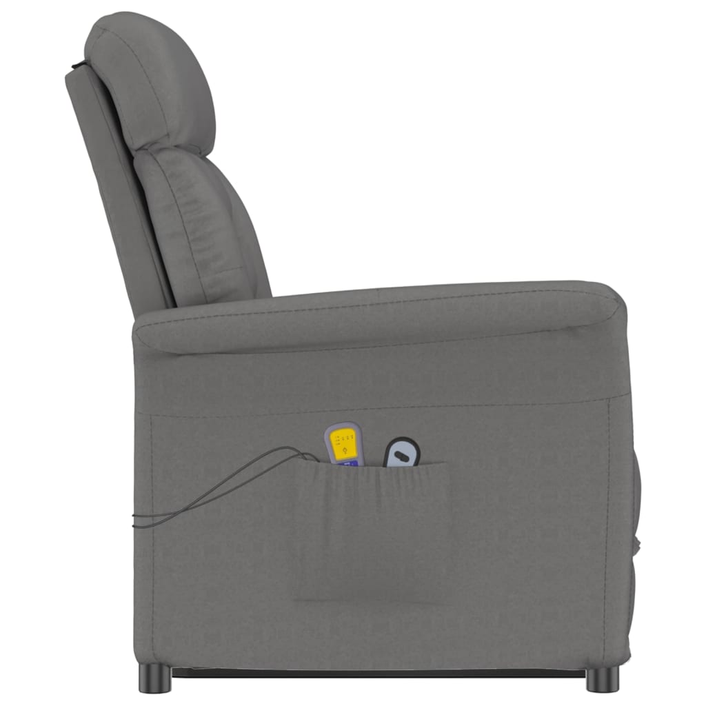 Fauteuil de massage électrique Gris foncé Similicuir daim