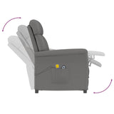 Fauteuil de massage électrique Gris foncé Similicuir daim