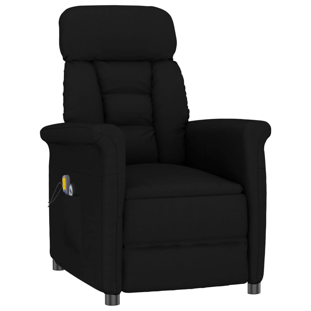 Fauteuil électrique de massage Noir Similicuir daim