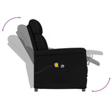 Fauteuil électrique de massage Noir Similicuir daim