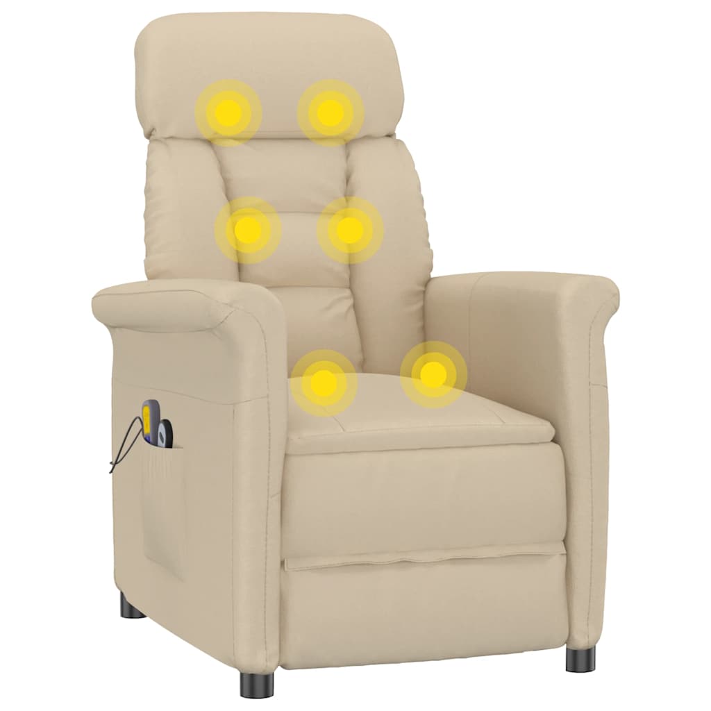 Fauteuil de massage électrique Crème Similicuir daim