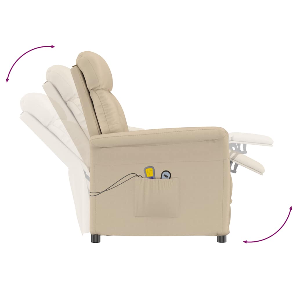 Fauteuil de massage électrique Crème Similicuir daim