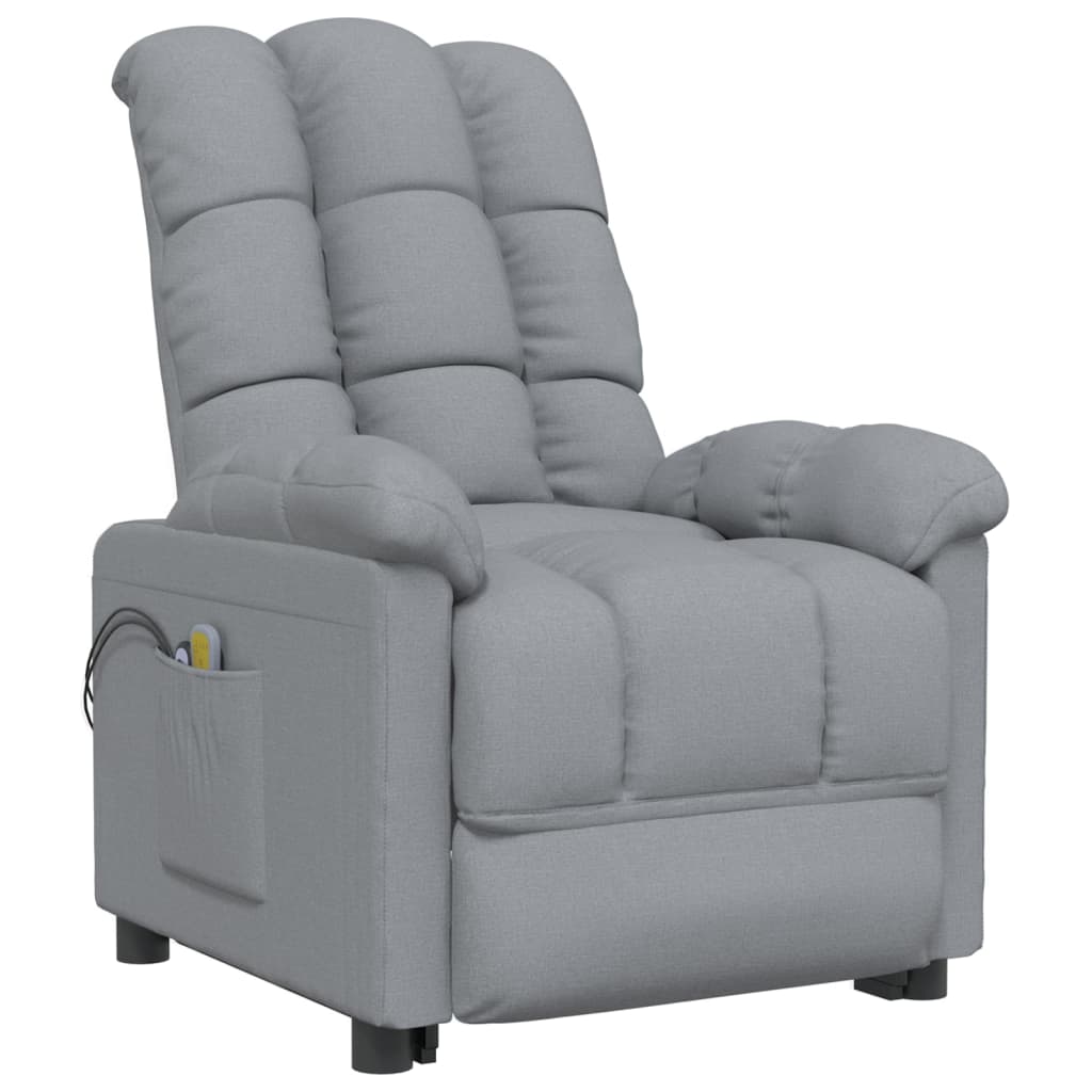 Fauteuil électrique de massage Gris clair Tissu