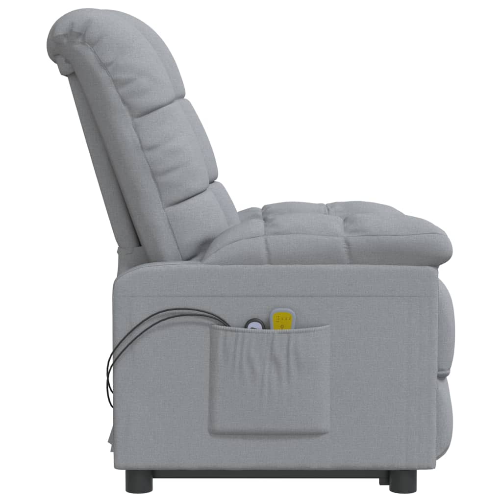 Fauteuil électrique de massage Gris clair Tissu