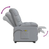 Fauteuil électrique de massage Gris clair Tissu