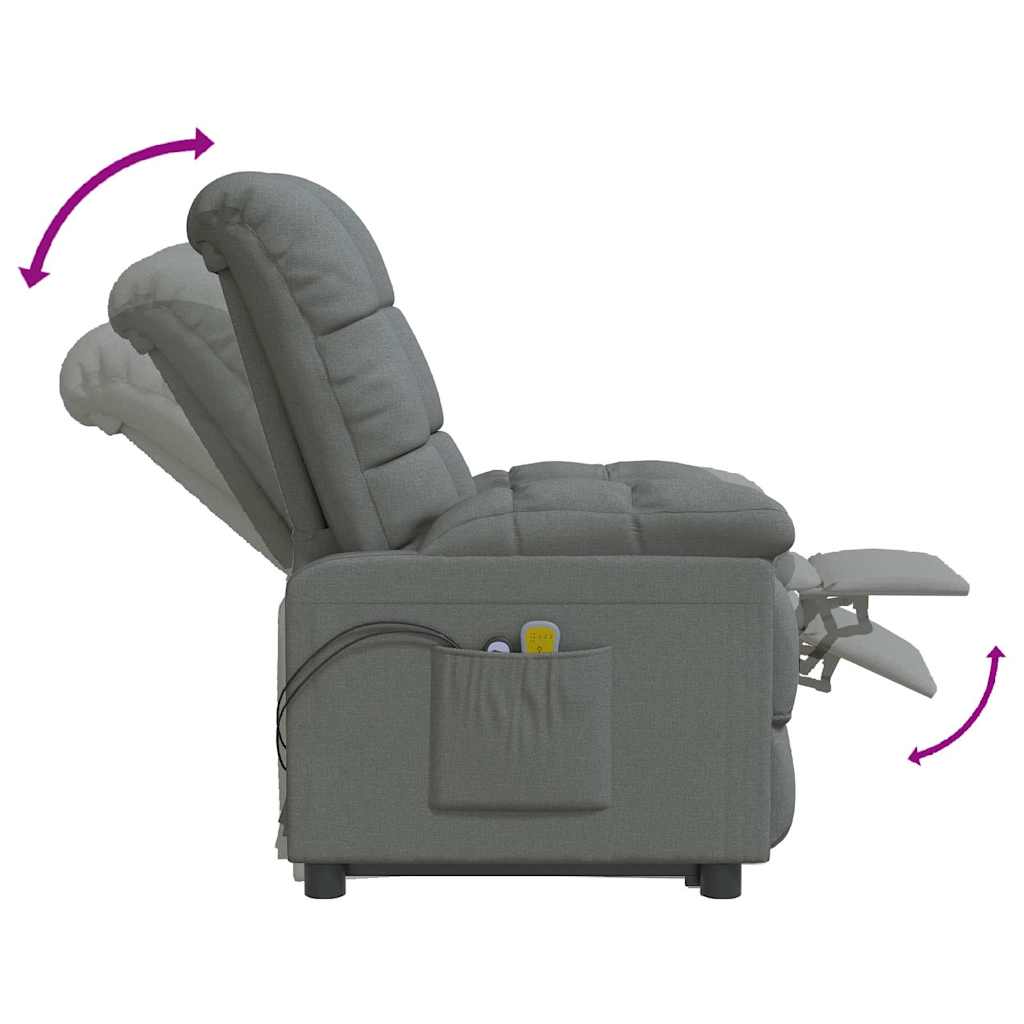 Fauteuil électrique de massage Gris foncé Tissu