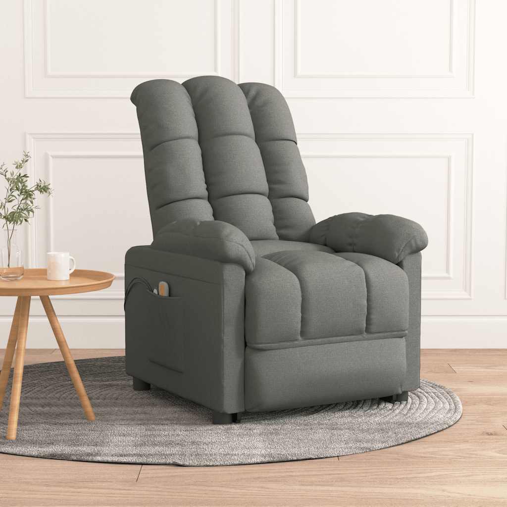 Fauteuil électrique de massage Gris foncé Tissu