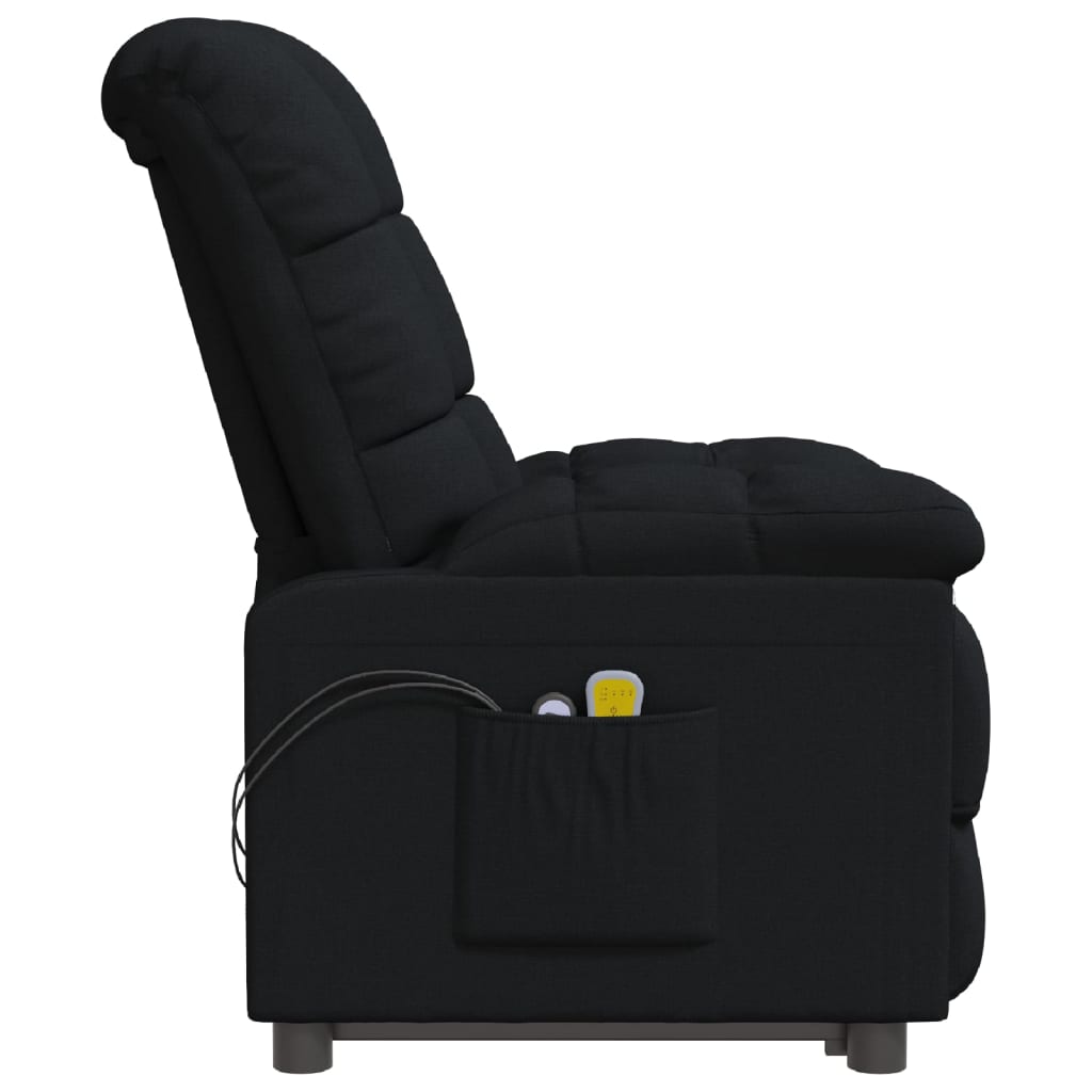 Fauteuil électrique de massage Noir Tissu