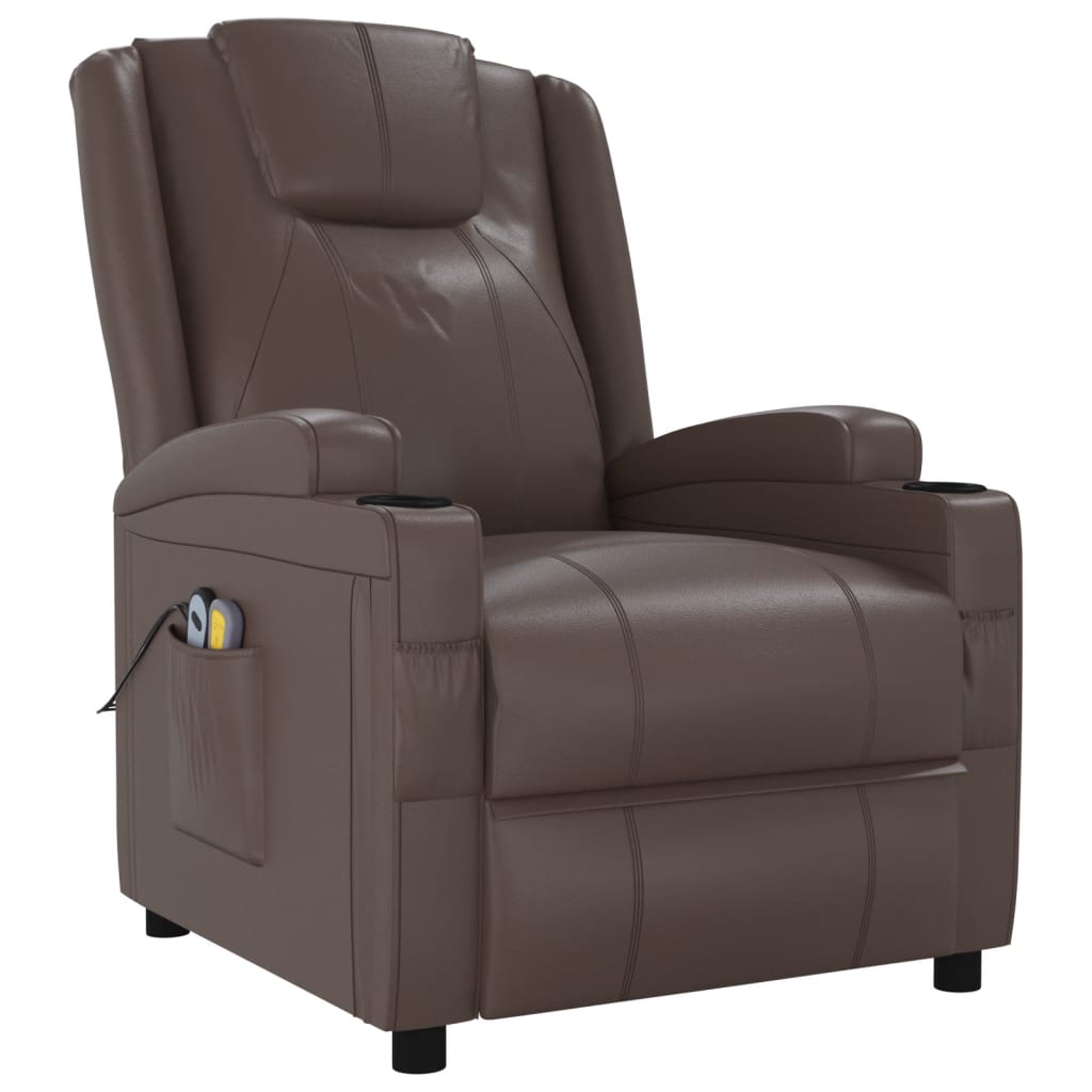 Fauteuil de massage électrique Marron Similicuir