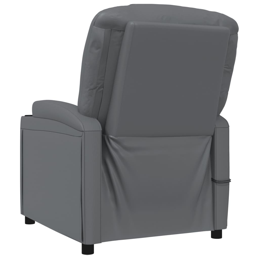 Fauteuil de massage électrique Anthracite Similicuir