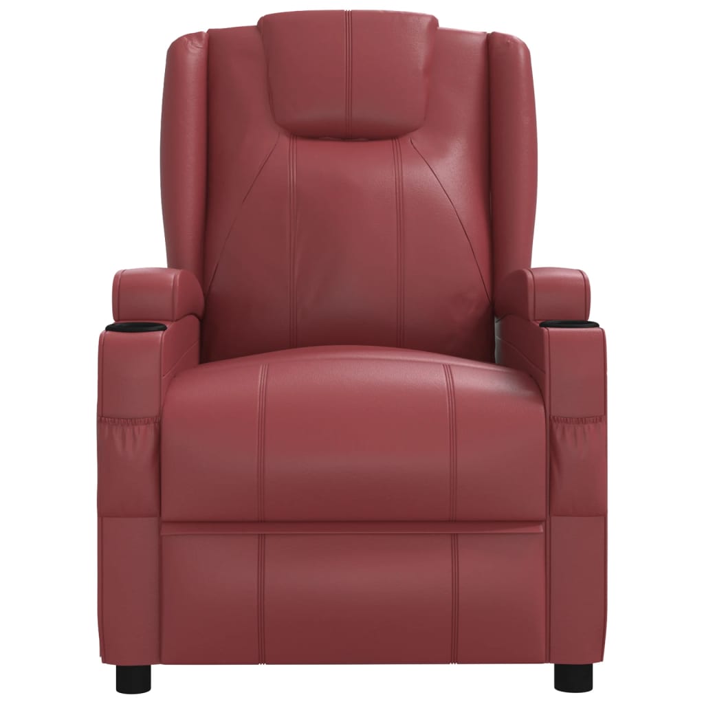 Fauteuil de massage électrique Rouge bordeaux Similicuir