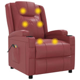 Fauteuil de massage électrique Rouge bordeaux Similicuir