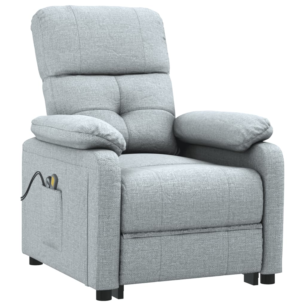 Fauteuil électrique de massage Gris clair Tissu