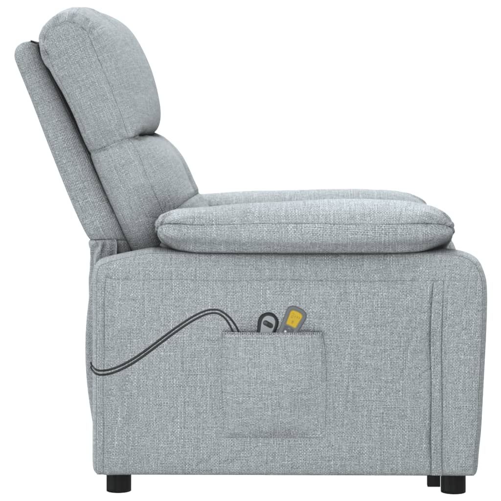 Fauteuil électrique de massage Gris clair Tissu