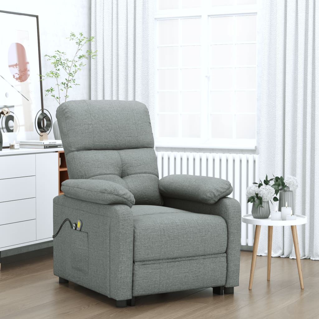 Fauteuil électrique de massage Gris foncé Tissu