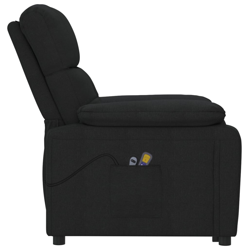 Fauteuil électrique de massage Noir Tissu