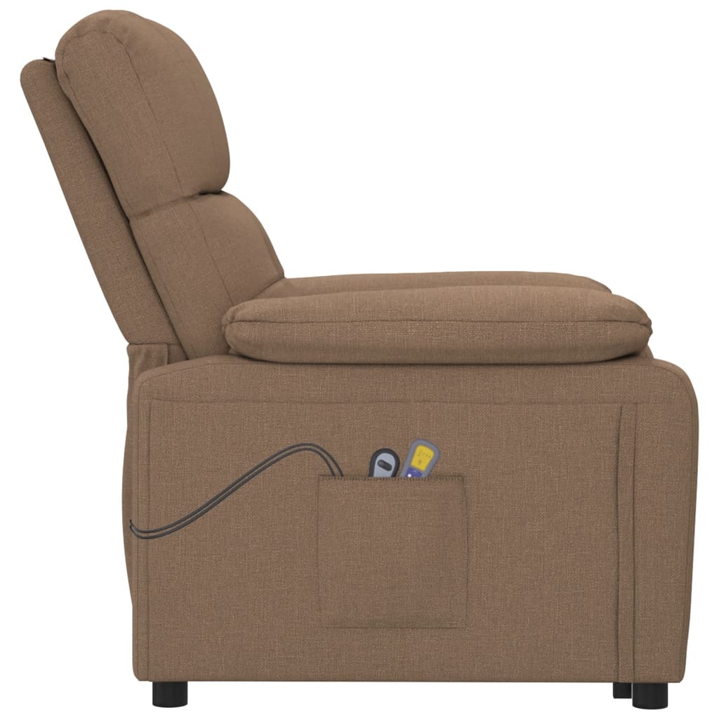 Fauteuil électrique de massage Marron Tissu