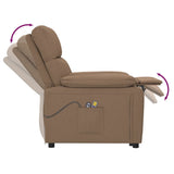 Fauteuil électrique de massage Marron Tissu