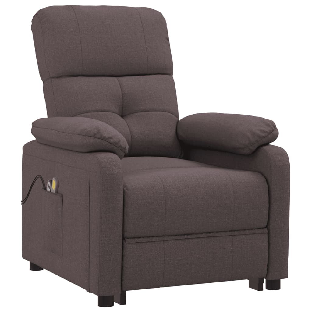 Fauteuil électrique de massage Marron foncé Tissu