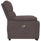 Fauteuil électrique de massage Marron foncé Tissu