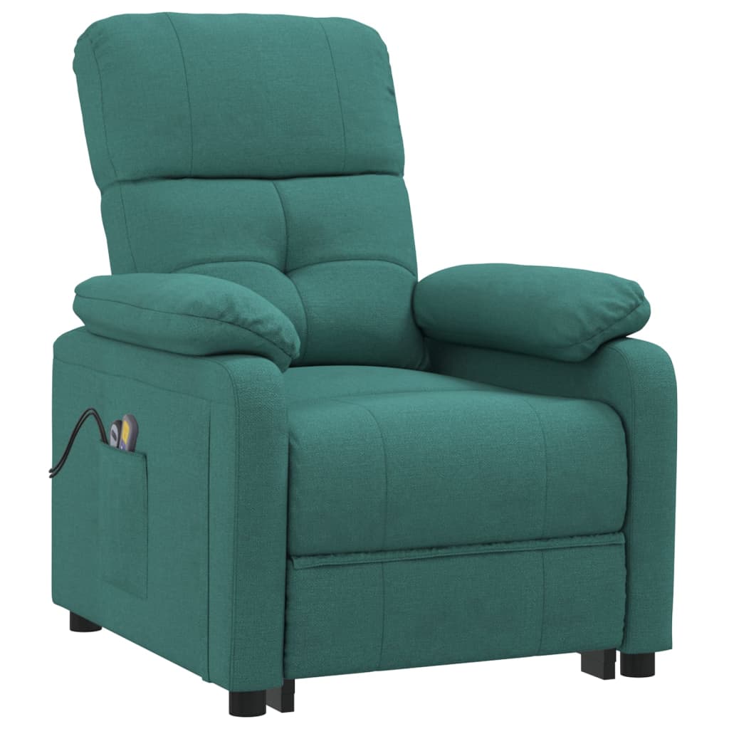 Fauteuil électrique de massage Vert foncé Tissu