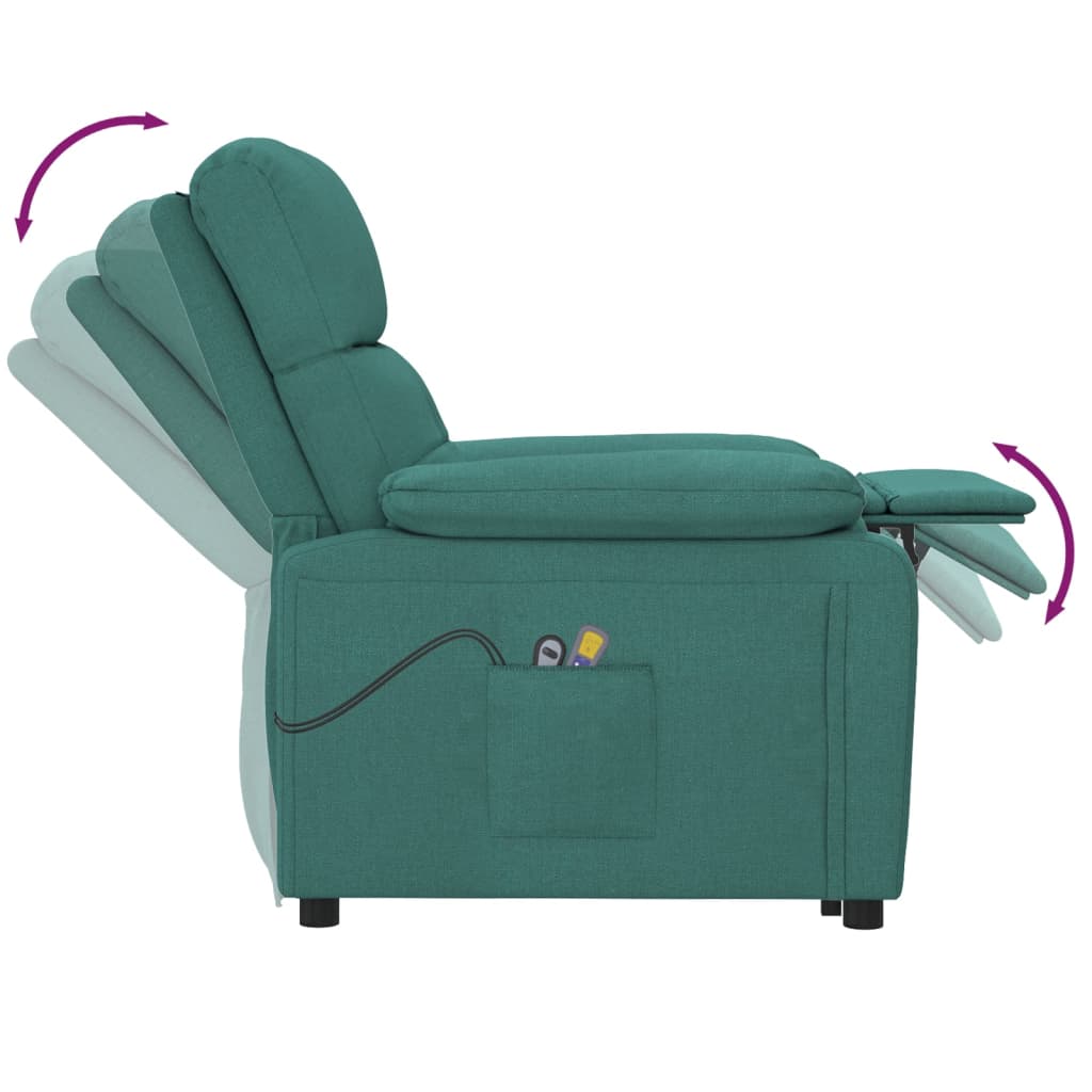 Fauteuil électrique de massage Vert foncé Tissu