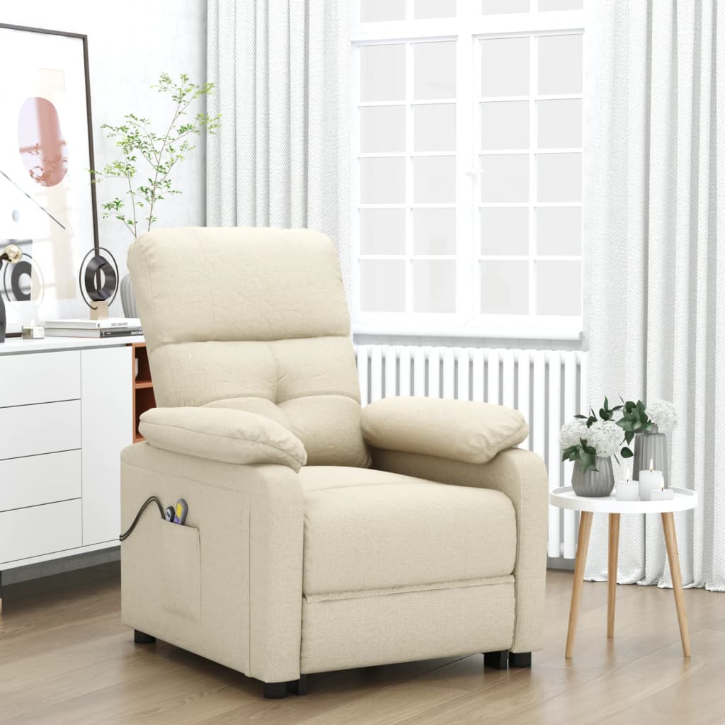 Fauteuil électrique de massage Crème Tissu