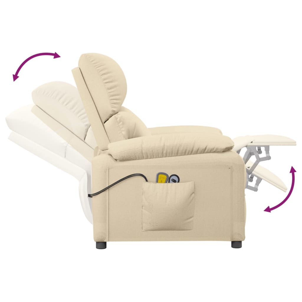 Fauteuil électrique de massage Crème Tissu