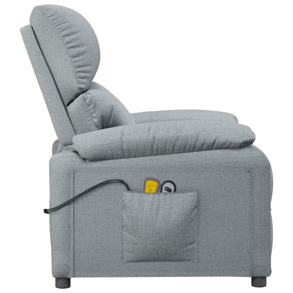 Fauteuil électrique de massage Gris clair Tissu