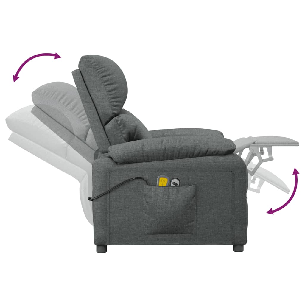 Fauteuil électrique de massage Gris foncé Tissu